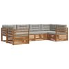 vidaXL Conjunto de Sof&aacute;s para Exterior 6 pcs Cinza Natural e Claro