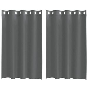 vidaXL Cortinas de voile com ilh&oacute;s 2 pcs cinzento-escuro 140x175 cm