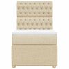 vidaXL Cama com molas/colch&atilde;o 80x200 cm tecido cor cr&egrave;me