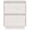 vidaXL Mesa de cabeceira 40x35x50 cm madeira de pinho maci&ccedil;a branco