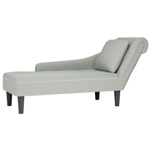 vidaXL Chaise lounge c/ almofada/apoio de braços direito veludo