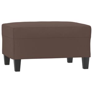 vidaXL Apoio de p&eacute;s 70x55x41 cm couro artificial castanho