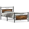 vidaXL Estrutura de cama sem colch&atilde;o 107x203 cm carvalho fumado