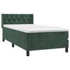 vidaXL Cama com molas/colch&atilde;o 80x200 cm veludo verde-escuro