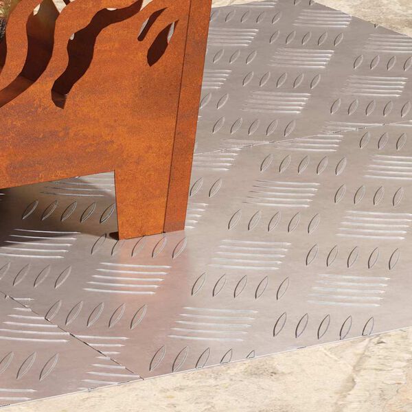 vidaXL Degrau Retangular 4 pcs Prateado 60 x 40 cm Alum&iacute;nio