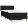 vidaXL Cama com molas/colch&atilde;o 80x200 cm tecido preto