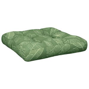 vidaXL Almofad&atilde;o para paletes 58x58x10 cm tecido oxford padr&atilde;o folhas