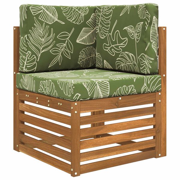 vidaXL Almofada para Sof&aacute; Externo 3 pcs Design de Folha Poli&eacute;ster