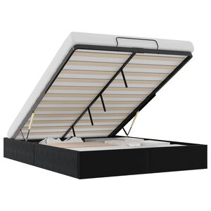 vidaXL Estrutura de Cama Ottoman Preto 153 x 203 cm Veludo