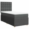vidaXL Cama com molas/colch&atilde;o 90x200 cm tecido cinzento-escuro
