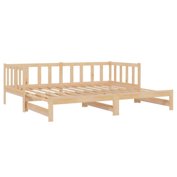 vidaXL Estrutura sof&aacute;-cama de puxar 2x(90x200) cm pinho maci&ccedil;o