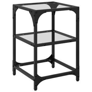 vidaXL Mesa de centro c/ tampo em vidro transparente 30x30x45 cm a&ccedil;o