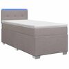 vidaXL Cama Box Spring com Colch&atilde;o e LED Cinzento-acastanhado Tecido