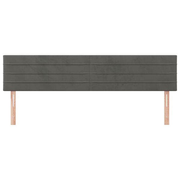 vidaXL Cabeceiras cinzento-escuro 160x5x78/88 cm veludo