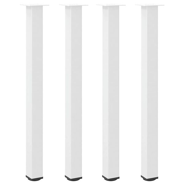 vidaXL P&eacute;s para mesa de bar 4 pe&ccedil;as, branco, 110-112 cm, a&ccedil;o