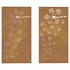 vidaXL Decora&ccedil;&otilde;es p/ muro de jardim 2 pcs a&ccedil;o corten design flores