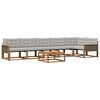vidaXL Conjunto de Sof&aacute;s para Exterior 7 pcs Natural e Cinzento-Claro