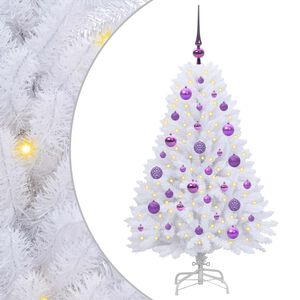 vidaXL &Aacute;rvore de Natal Articulada Artificial Branco 120 cm PVC e A&ccedil;o