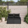 vidaXL Sof&aacute; de jardim com almofada Preto 121 x 62 x 69cm vime PE