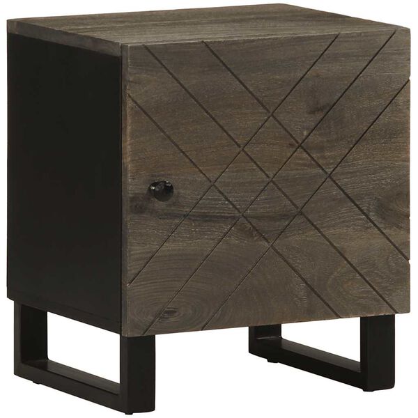 vidaXL Mesa de cabeceira 40x33x46 cm madeira de mangueira maci&ccedil;a preto