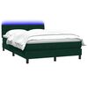 vidaXL Cama box spring c/ colch&atilde;o e LED 160x220 cm veludo verde-escuro