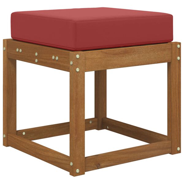 vidaXL Almofada de Assento Externa vermelho tinto 40 x 40 x 8 cm