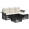 vidaXL Conjunto de Sof&aacute; de Jardim 5 pcs Preto vime PE