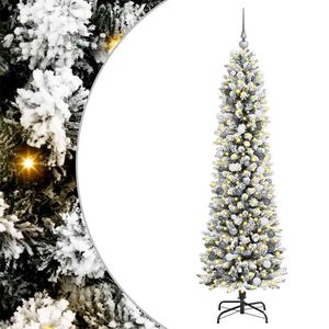 vidaXL &Aacute;rvore de Natal Artificial Branco 210 cm PVC, Metal e Pl&aacute;stico