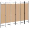 vidaXL Divis&oacute;ria de Quarto de 6 Pain&eacute;is Bege 240 x 180 cm Tecido