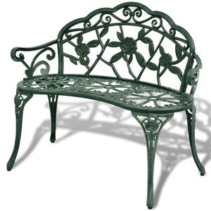 vidaXL Banco de jardim 100 cm alum&iacute;nio fundido verde