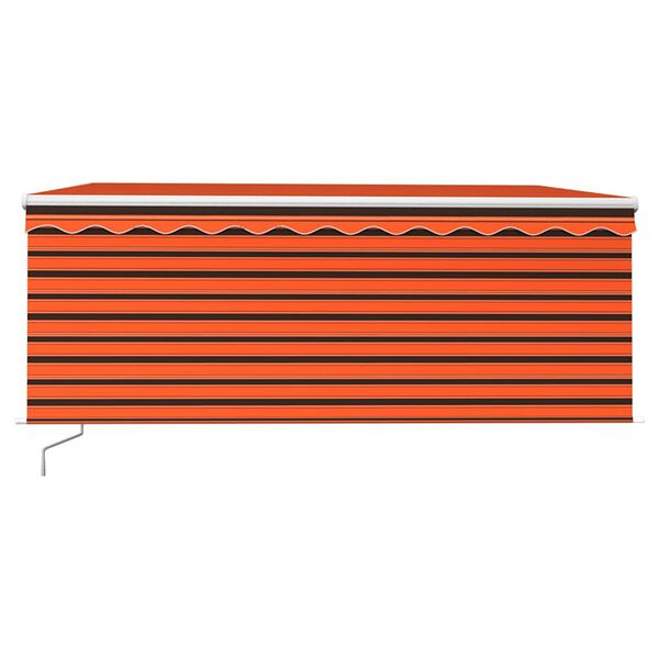 vidaXL Toldo retr&aacute;til manual com estore/LED 3,5x2,5 m laranja/castanho