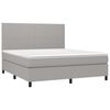 vidaXL Cama box spring c/ colch&atilde;o e LED 160x200 cm tecido cinza-claro