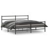 vidaXL Estrutura de cama com cabeceira e p&eacute;s 180x200 cm metal preto