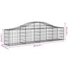 vidaXL Cestos gabi&atilde;o arqueados 3 pcs 200x30x40/60 cm ferro galvanizado