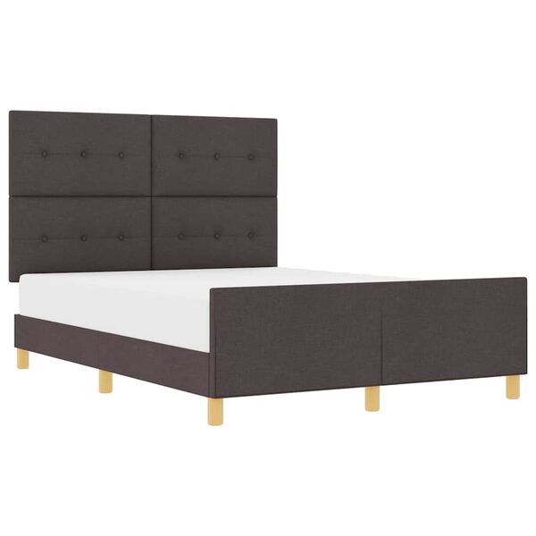 vidaXL Estrutura da Cama Castanho escuro 140 x 190 cm tecido