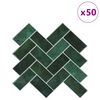 vidaXL Azulejo Chevron 50 pcs Verde Escuro 30 x 30 cm