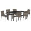 vidaXL Conjunto de Jantar para Jardim 7 unid. Cinzeto vime PE