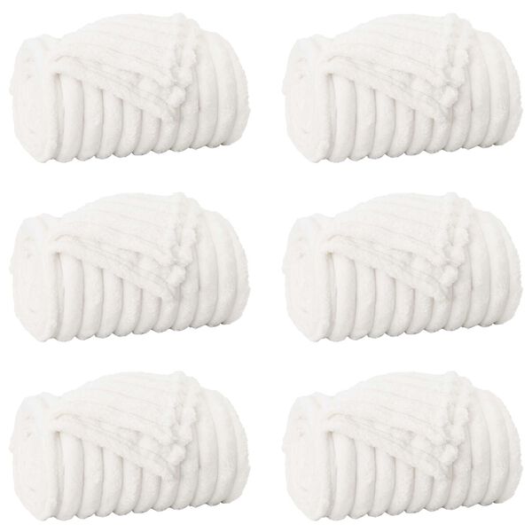 vidaXL Cobertores de Sof&aacute; 6 pcs Branco 150 x 130 cm L&atilde;