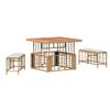 vidaXL Conjunto de Jantar para Jardim 3 unid. Natural e Branco