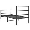 vidaXL Estrutura de cama com cabeceira e p&eacute;s 75x190 cm metal preto