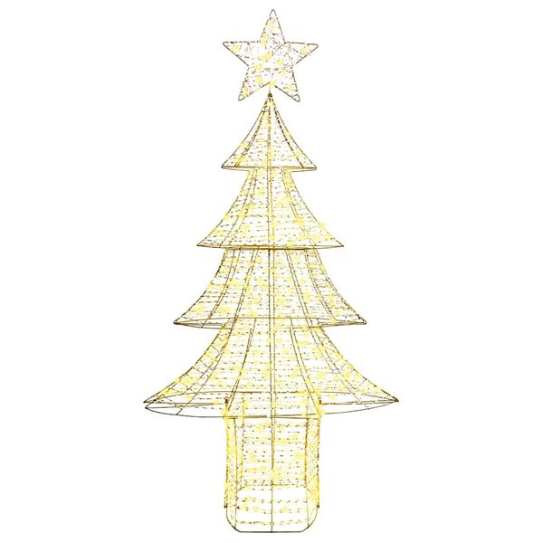 vidaXL Árvore de Natal com 240 LEDs Branco quente 180 cm PET