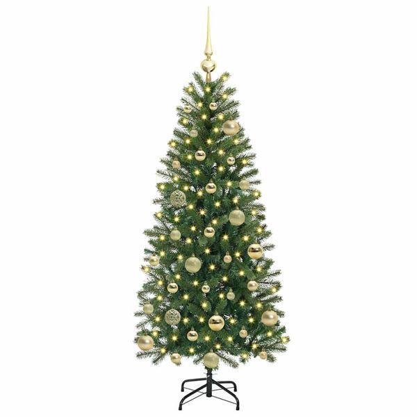 vidaXL &Aacute;rvore de Natal Artificial com 150 LEDs Verde 120 cm PE e PVC