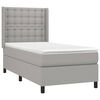 vidaXL Cama box spring c/ colch&atilde;o e LED 90x200 cm tecido cinza-claro