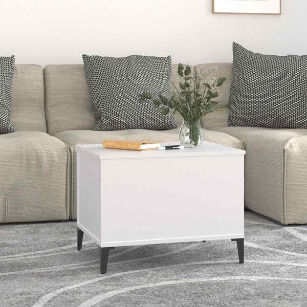 vidaXL Mesa de centro 60x44,5x45 cm derivados de madeira branco