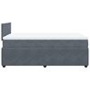 vidaXL Cama boxspring com colch&atilde;o 120x190 cm veludo cinzento-escuro