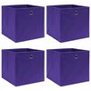 vidaXL Caixas arruma&ccedil;&atilde;o 4 pcs 28x28x28 cm tecido-n&atilde;o-tecido roxo