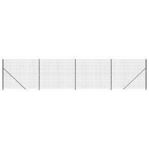 vidaXL Cerca de malha de arame com flange 1,4x10 m antracite