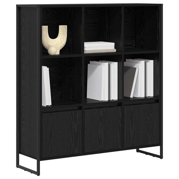 vidaXL Gabinete de Livros 2 pcs Carvalho Preto 99,5 x 30 x 108 cm