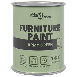 vidaXL Tinta para m&oacute;veis Verde 0,75 L Impress&atilde;o em parede