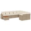 vidaXL 10 pcs conjunto de sof&aacute;s p/ jardim com almofad&otilde;es vime PE bege